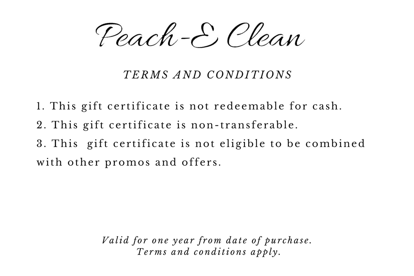 The Peach-E Clean (Deep Cleaning Services) Gift Card